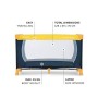 Hauck Dream N Play Lettino da Viaggio per Neonati e Bambini Fino a 15 Kg con Leggero Anti-Ribaltamento, Multicolore  (Giallo/ Bl
