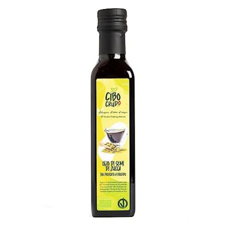 CiboCrudo Olio di Semi di Zucca Bio, Alimentare Spremuto a Freddo, Austriaco, Puro e Naturale al 100%, Naturalmente Privo di Glu