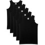 Fruit of the Loom 5-Pack Athletic Mens Canotta, Nero (Black), Medium (Pacco da 5) Uomo