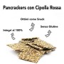 CiboCrudo PanCrackers di Semi di Lino con Cipolla Rossa Bio, Privi di Glutine per Natura, Snack, Alternativa al Pane per Spuntin