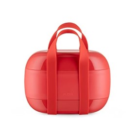 Alessi Food à Porter | SA02 R - Lunch Box a Tre Scomparti in Resina Termoplastica, Rosso