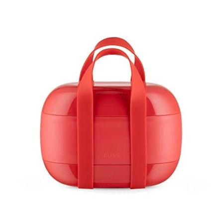 Alessi Food à Porter | SA02 R - Lunch Box a Tre Scomparti in Resina Termoplastica, Rosso