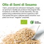 CiboCrudo Olio di Semi di Sesamo Bio, Alimentare Spremuto a Freddo, da Utilizzare in Cucina per Arricchire Ricette Salate, Conse