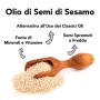 CiboCrudo Olio di Semi di Sesamo Bio, Alimentare Spremuto a Freddo, da Utilizzare in Cucina per Arricchire Ricette Salate, Conse
