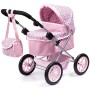 Bayer Design- Passeggino Trendy, Carrozzina per Bambole con Borsa, Colore Rosa con Motivo Leopardo, 13002AA