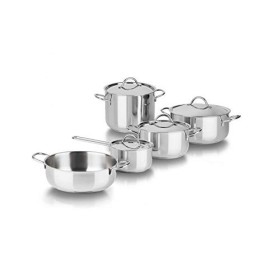 Barazzoni Cuocimania Batteria 9 Pezzi, Acciaio Inox 18/10. Made in Italy.
