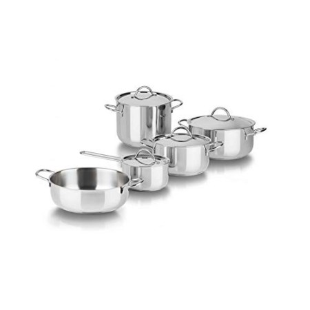 Barazzoni Cuocimania Batteria 9 Pezzi, Acciaio Inox 18/10. Made in Italy.