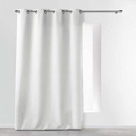 Douceur d’Intérieur, tenda con occhielli in metallo, 140 x 260 cm, in poliestere, tinta unita, colore: bianco