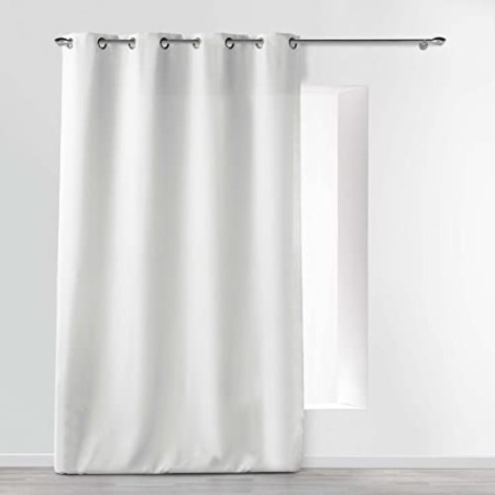 Douceur d’Intérieur, tenda con occhielli in metallo, 140 x 260 cm, in poliestere, tinta unita, colore: bianco
