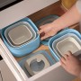 Guzzini Store&More Kitchen Active Design Set 3 Contenitori Ermetici Bassi per Frigo/Freezer/Forno A Microonde, 19.5 x 19.5 x 9.3