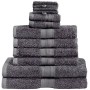 GREEN MARK Textilien - Set di 10 Asciugamani in Spugna di Qualità Premium, 100% Cotone, Grigio Antracite