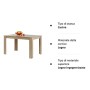 BAKAJI Tavolo Sala da Pranzo Cucina Forma Rettangolare Design Moderno in Legno MDF Finitura in Melammina Dimensione 120 x 80 x 7