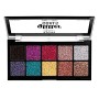 NYX Professional Make Up Glitter Goals Palette Ombretti, 10 Colori in Crema, Finish Glitter - 50 Gr