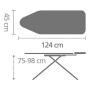 Brabantia 101229 PerfectFlow Asse da Stiro, Acciaio Inossidabile, Blu (Bubbles), 124 x 45 cm