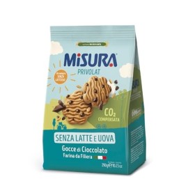 Misura Biscotti con Gocce di Cioccolato Privolat senza Latte e Uova, 290g