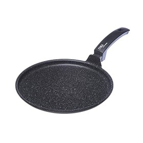 Moneta Etnea Piastra, Alluminio Antiaderente Effetto Pietra, Nero, 28 cm