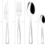 Monix Siena Set con coltello per lombata, Acciaio Inox, Grigio, 8.5x14.5x24 cm, 24 Pezzi