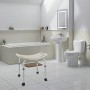 Cablematic - Sgabello per Vasca ergonomico da Doccia Altezza Regolabile per Il Bagno