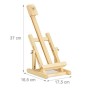 Relaxdays Cavalletto per Espositore Quadri, Cavalletto da Pittore, Supporto Tela, da Tavolo Richiudibile, 37 cm, Legno