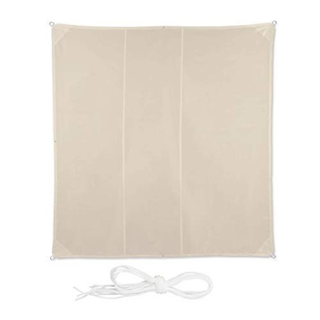 relaxdays Tenda a Vela Quadrata, Impermeabile, Anti UV, Corde di Supporto, da Terrazza e Giardino, LxP: 4x4 m, Beige