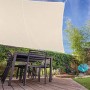 relaxdays Tenda a Vela Quadrata, Impermeabile, Anti UV, Corde di Supporto, da Terrazza e Giardino, LxP: 4x4 m, Beige