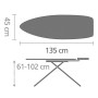 Brabantia Premium Comfort Asse da Stiro con Poggiaferro Termoresistente Integrato, senza Appendiabiti, 135 x 45 cm, Titan Oval, 