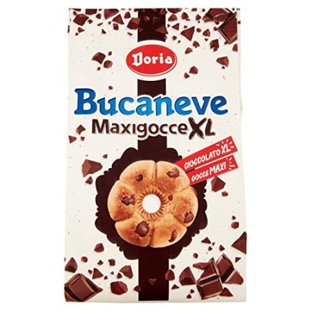 Doria Bucaneve Biscotti Frollini con Maxi Gocce di Cioccolato, 300g