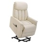 homcom Poltrona Relax Alzapersone con Telecomando, Reclinabile con Poggiapiedi Integrato, 80x94x104cm Crema