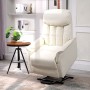 homcom Poltrona Relax Alzapersone con Telecomando, Reclinabile con Poggiapiedi Integrato, 80x94x104cm Crema