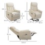 homcom Poltrona Relax Alzapersone con Telecomando, Reclinabile con Poggiapiedi Integrato, 80x94x104cm Crema