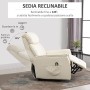 homcom Poltrona Relax Alzapersone con Telecomando, Reclinabile con Poggiapiedi Integrato, 80x94x104cm Crema