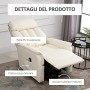 homcom Poltrona Relax Alzapersone con Telecomando, Reclinabile con Poggiapiedi Integrato, 80x94x104cm Crema