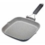 MasterClass Piastra Grill Antiaderente Adatta per Induzione con Manico Pieghevole, 24 cm (9.5''), Alluminio, Nero