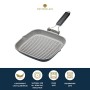 MasterClass Piastra Grill Antiaderente Adatta per Induzione con Manico Pieghevole, 24 cm (9.5''), Alluminio, Nero