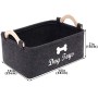 Geyecete - Cestino per Giocattoli per Cani, con Manico in Legno, Cestino portaoggetti per Giocattoli per Bambini