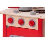 New Classic Toys- New Toys-11055-Cucina Classic Rosso Giocattolo in Legno accessoriata per Bambini Educazione Tavola Divertiment