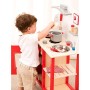 New Classic Toys- New Toys-11055-Cucina Classic Rosso Giocattolo in Legno accessoriata per Bambini Educazione Tavola Divertiment