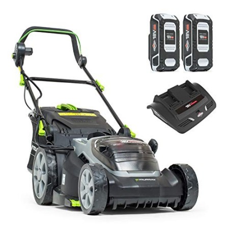 Murray IQ18WM37 Rasaerba a Batteria agli Ioni di Litio, Larghezza Taglio 37 cm, Incluso 2 Batterie da 2.5Ah e Doppio Caricabatte