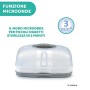 Chicco SterilNatural Sterilizzatore 3 in 1, Fino a 6 Biberon, Bianco