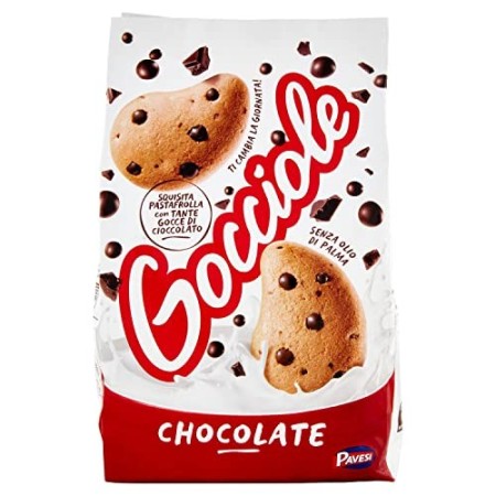 Pavesi Biscotti Frollini Gocciole Cioccolato, Biscotti da Colazione - 500 gr