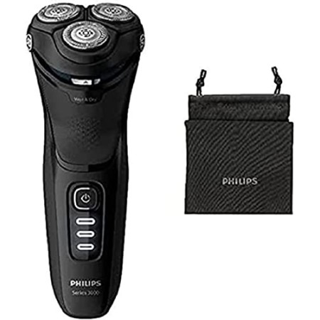 Philips Series 3000 S3233/52 rasoio elettrico a secco e a umido con lame PowerCut e rifinitore di precisione pieghevole