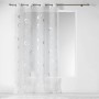 Douceur d' interno 1624249 Tenda con occhielli, stampa argento Infinite Bianco Poliestere 240 x 140 cm