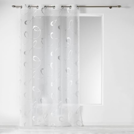 Douceur d' interno 1624249 Tenda con occhielli, stampa argento Infinite Bianco Poliestere 240 x 140 cm