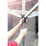 Brabantia Lift-O-Matic Stendibiancheria per Esterni con Capottina Protettiva e Portamollette, Tubo Fissaggio Zincato, Grigio (Me