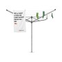 Brabantia Lift-O-Matic Stendibiancheria per Esterni con Capottina Protettiva e Portamollette, Tubo Fissaggio Zincato, Grigio (Me