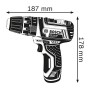 Bosch Professional Sistema Trapano Avvitatore con Percussione GSB 12V-15, Ø Legno Max 19 mm, Batteria 2x2.0 Ah e Caricabatterie