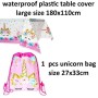 Jolily Decorazioni Compleanni Unicorno Pacco 16 Ospiti, 1* Tovaglia Copertina 16* Tazze 16* Piatti 16* Tovaglioli, 1* Buon Compl