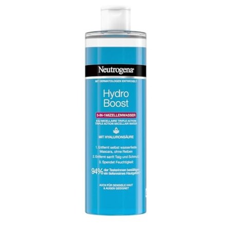 Neutrogena - Acqua micellare Hydro Boost, pulizia efficace e delicata del viso, 3 confezioni da 400 ml