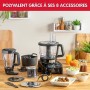 Moulinex FP8218 Double Force, Robot da Cucina Multifunzione, Lame con Tecnologia PowelixLife, Set Completo di Accessori, 6 Opzio