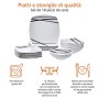 AmazonBasics - Servizio di piatti per 6 persone, 18 pezzi, Raggi moderni